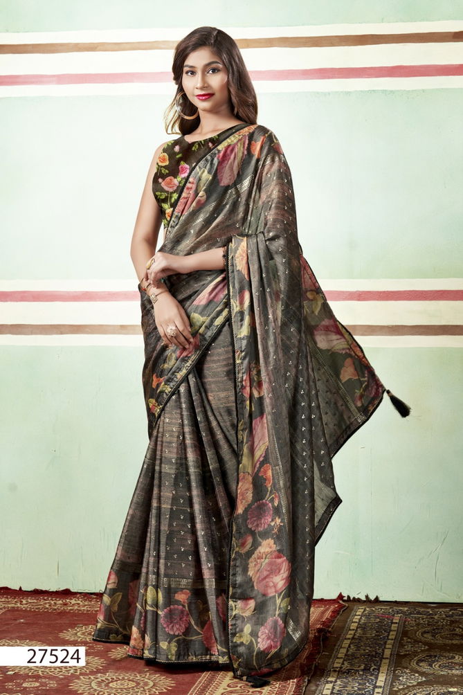 Anshita By Vallabhi Printed Designer Brasso Sarees Wholesale Shop In Surat